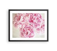 Cuadro Poster de Pared 50x40cm Póster Marco Paeonia Un ramo Flores Wall Art