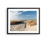 Cuadro Poster de Pared 50x40cm Póster Marco Playa mar pasarela orilla Wall Art
