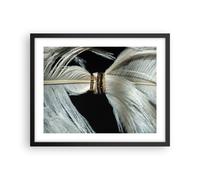 Cuadro Poster de Pared 50x40cm Póster Marco Pluma Romántico Matrimonio Wall Art