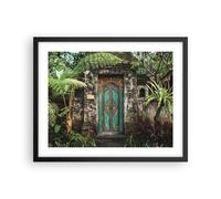 Cuadro Poster de Pared 50x40cm Póster Marco Puerta Puerta Verde Wall Art Prints