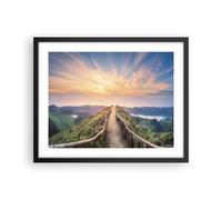 Cuadro Poster de Pared 50x40cm Póster Marco Sendero Montaña Azores Wall Art
