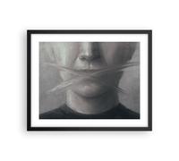 Cuadro Poster de Pared 50x40cm Póster Marco Símbolo Boca Discurso Wall Art