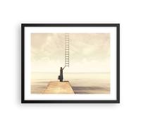 Cuadro Poster de Pared 50x40cm Póster Marco Símbolo Mujer Escalera Wall Art