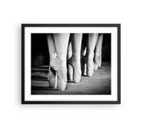 Cuadro Poster de Pared 50x40cm Póster Marco Zapatillas De Ballet Pies Danza Art