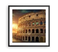 Cuadro Poster de Pared 50x50cm Marco Coloseum Roma Arquitectura Italia Art