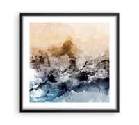 Cuadro Poster de Pared 50x50cm Póster Marco Abstracción Nubes Montañas Wall Art
