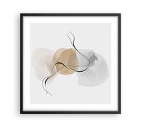 Cuadro Poster de Pared 50x50cm Póster Marco Abstracto Minimalista Acuarela Art
