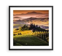 Cuadro Poster de Pared 50x50cm Póster Marco Agricultura granja toscana viña Art