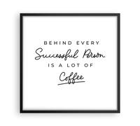 Cuadro Poster de Pared 50x50cm Póster Marco Café Principio Éxito Wall Art Prints