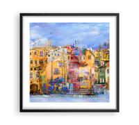 Cuadro Poster de Pared 50x50cm Póster Marco casco antiguo casa de vivienda Art