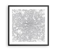Cuadro Poster de Pared 50x50cm Póster Marco Ciudad Mapa Londres Wall Art Prints