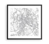 Cuadro Poster de Pared 50x50cm Póster Marco Ciudad Mapa Roma Wall Art Prints