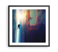 Cuadro Poster de Pared 50x50cm Póster Marco Cosmos astronauta planeta Wall Art