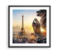Cuadro Poster de Pared 50x50cm Póster Marco Gárgolas Torre Eiffel Wall Art