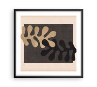 Cuadro Poster de Pared 50x50cm Póster Marco Hojas Forma Figura Wall Art Prints