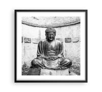 Cuadro Poster de Pared 50x50cm Póster Marco Japonés Buda Estatua Wall Art Prints