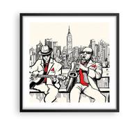 Cuadro Poster de Pared 50x50cm Póster Marco jazz musica musico Wall Art Prints