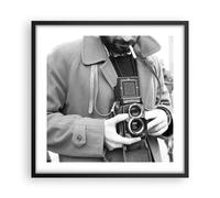 Cuadro Poster de Pared 50x50cm Póster Marco La Cámara Retro Vintage Wall Art