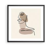 Cuadro Poster de Pared 50x50cm Póster Marco Línea Arte Boho Wall Art Prints