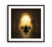 Cuadro Poster de Pared 50x50cm Póster Marco Meditación Templo Sombra Wall Art