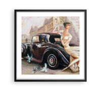 Cuadro Poster de Pared 50x50cm Póster Marco mujer retro estilo Wall Art Prints