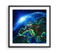 Cuadro Poster de Pared 50x50cm Póster Marco Noche espacio mundo vista Wall Art