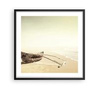 Cuadro Poster de Pared 50x50cm Póster Marco Łódź Naufragio Mar Wall Art Prints