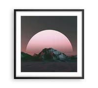 Cuadro Poster de Pared 50x50cm Póster Marco Paisaje Montañas Sol Wall Art Prints