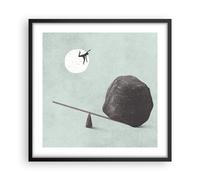 Cuadro Poster de Pared 50x50cm Póster Marco Piedra Palanca Física Wall Art