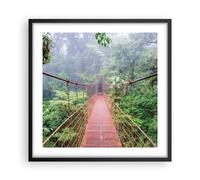 Cuadro Poster de Pared 50x50cm Póster Marco Puente Suspendido Costa Rica Art