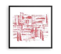 Cuadro Poster de Pared 50x50cm Póster Marco rojo textura patrón Wall Art Prints