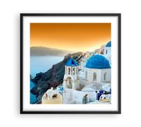 Cuadro Poster de Pared 50x50cm Póster Marco Santorini Grecia vacaciones isla Art