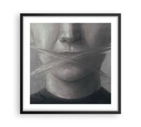 Cuadro Poster de Pared 50x50cm Póster Marco Símbolo Boca Discurso Wall Art