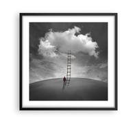 Cuadro Poster de Pared 50x50cm Póster Marco Símbolo Escalera Cielo Wall Art