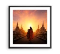 Cuadro Poster de Pared 50x50cm Póster Marco templo monje Wall Art Prints Decor