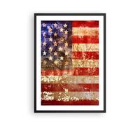 Cuadro Poster de Pared 50x70cm América bandera nacional patriótico Wall Art