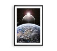Cuadro Poster de Pared 50x70cm Apocalipsis Meteorito Estrellas Planeta Wall Art