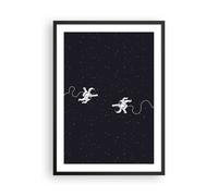 Cuadro Poster de Pared 50x70cm Dibujos animados astronautas cosmos Wall Art