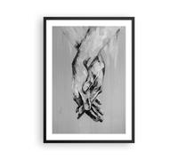 Cuadro Poster de Pared 50x70cm Escrito A Mano Manos Blanco Y Negro Wall Art