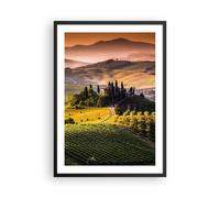 Cuadro Poster de Pared 50x70cm Marco Agricultura granja toscana viña Wall Art
