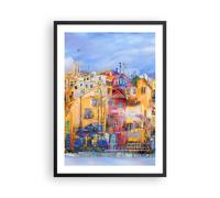 Cuadro Poster de Pared 50x70cm Marco casco antiguo casa de vivienda Wall Art