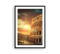 Cuadro Poster de Pared 50x70cm Marco Coloseum Roma Arquitectura Italia Wall Art