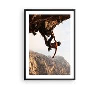 Cuadro Poster de Pared 50x70cm Marco Escalada Extremo Montañas Grecia Wall Art