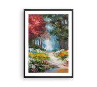 Cuadro Poster de Pared 50x70cm Marco Impresionismo Naturaleza Bosque Wall Art