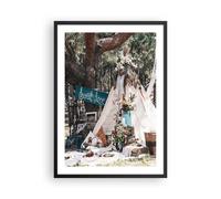 Cuadro Poster de Pared 50x70cm Marco Recién casados Amor Paisajes Wall Art