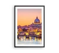 Cuadro Poster de Pared 50x70cm Marco Roma Italia basílica historia Wall Art