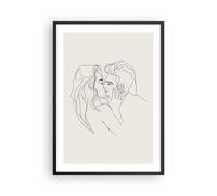 Cuadro Poster de Pared 50x70cm Póster Marco Art. Línea Beso Wall Art Prints