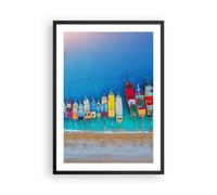 Cuadro Poster de Pared 50x70cm Póster Marco Barco Playa Perspectiva Wall Art