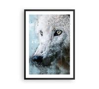 Cuadro Poster de Pared 50x70cm Póster Marco Blanco El Lobo Imagen Wall Art