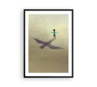 Cuadro Poster de Pared 50x70cm Póster Marco Cabrito Símbolo Pájaro Wall Art